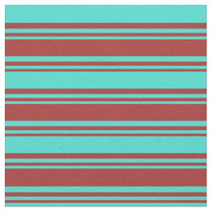 Tela Patrón marrón y turquesa de rayas