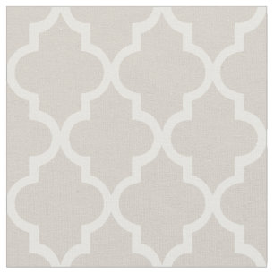 Tela Patrón Marroquí de Cuatro Hojas Beige Chic