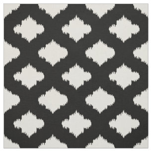Tela Patrón marroquí de ikat blanco y negro