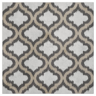 Tela Patrón marroquí de ikat gris beige neutro