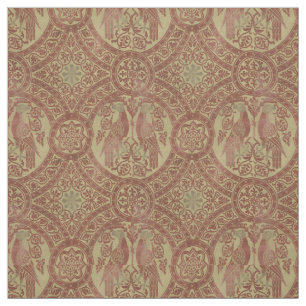 Tela Patrón medieval de aves del siglo XIV