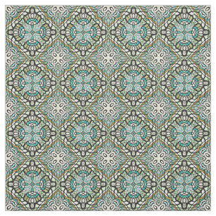 Tela Patrón mint verde turquesa marroquí mosaico
