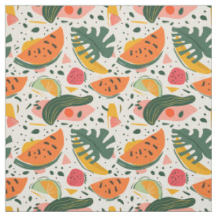 Tela Patrón moderno de frutas tropicales