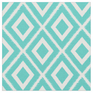 Tela Patrón moderno de Ikat azul turquesa