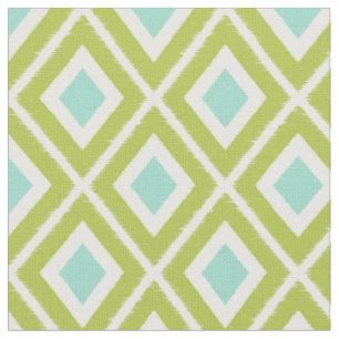 Tela Patrón moderno de Ikat verde y acuático
