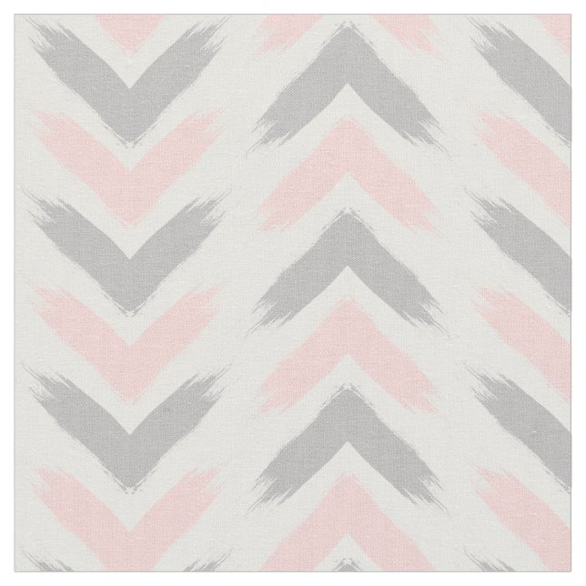 Tela Patrón moderno de pinceles de flecha gris rosa pas (De cerca)