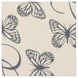 Tela Patrón monograma de mariposas y Personalizados azu