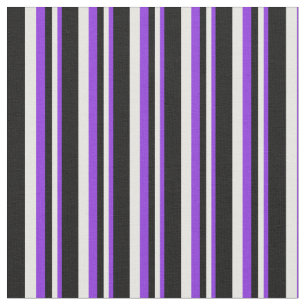 Tela Patrón morado, blanco y lino negro