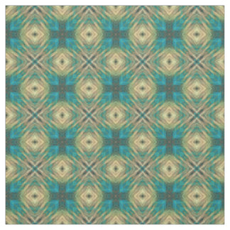 Tela Patrón Mosaico Azteca Verde Azul Turquesa