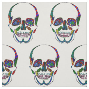 Tela Patrón mosaico de cráneo de azúcar anatómico c