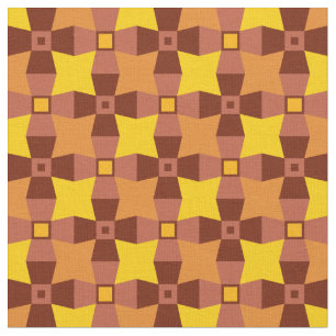 Tela Patrón naranja, rojo y amarillo otoñal con estrell