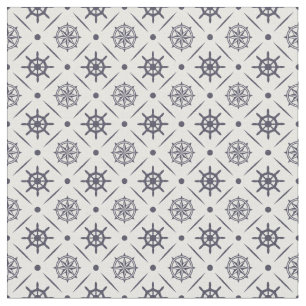 Tela Patrón náutico con rueda de vela y brújula