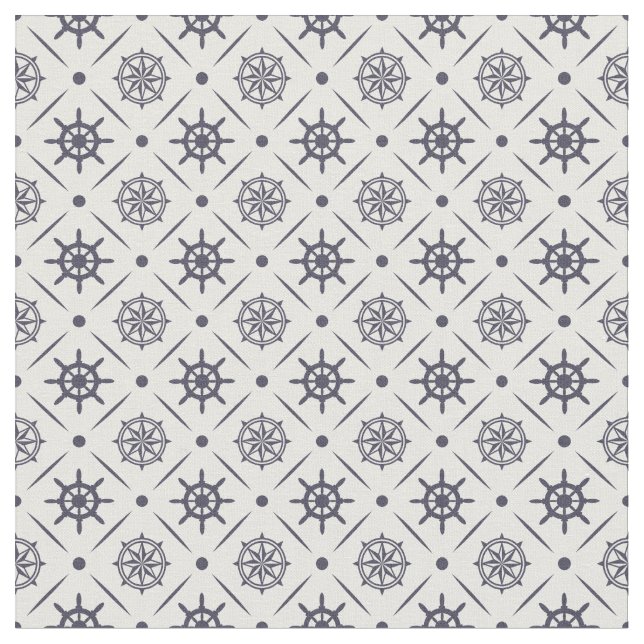 Tela Patrón náutico con rueda de vela y brújula (De cerca)