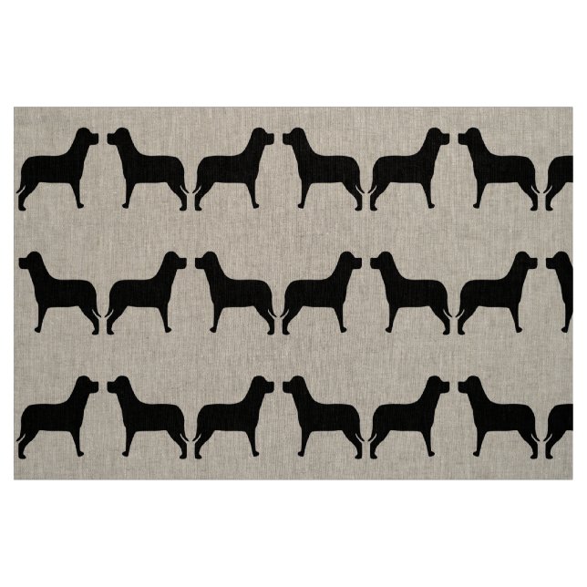 Tela Patrón negro de dos perros labradores ("Cuarto gordo" (fat quarter))