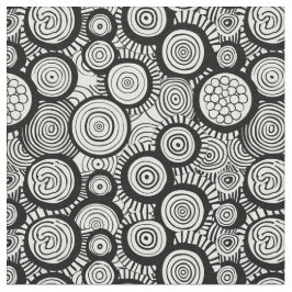 Tela Patrón negro y blanco africano funky geométrico 1