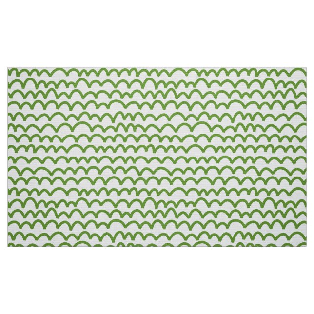 Tela Patrón ondulado - aguacate verde sobre blanco ("Cuarto gordo" (fat quarter))