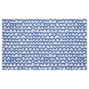 Tela Patrón ondulado - Azul marino sobre blanco