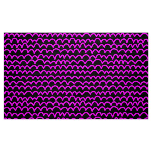 Tela Patrón ondulado - Magenta sobre negro ("Cuarto gordo" (fat quarter))