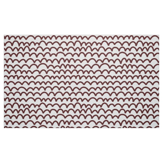 Tela Patrón ondulado - Marrón oscuro en blanco ("Cuarto gordo" (fat quarter))