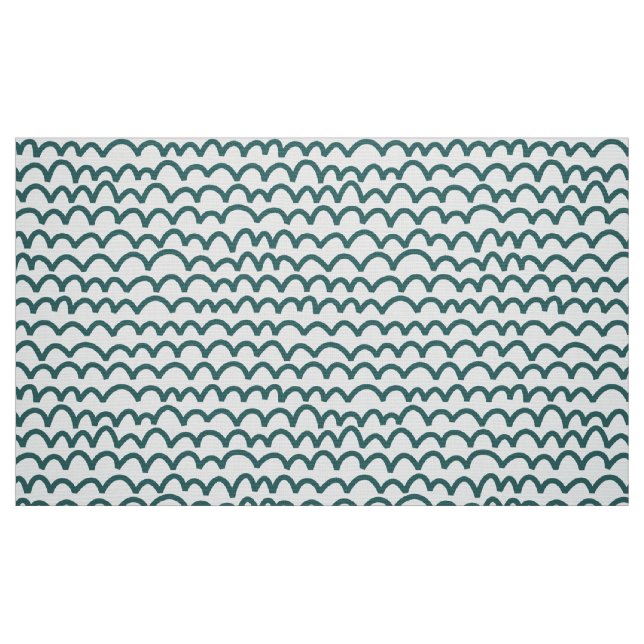 Tela Patrón ondulado - Moss Green sobre Blanco ("Cuarto gordo" (fat quarter))