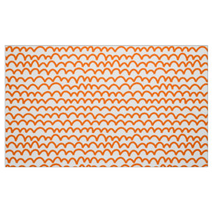 Tela Patrón ondulado - Naranja en blanco