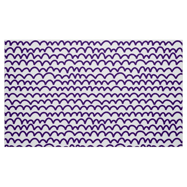Tela Patrón ondulado - Púrpura profundo sobre blanco ("Cuarto gordo" (fat quarter))