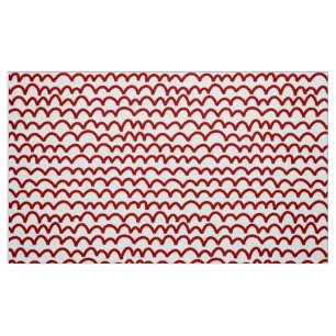 Tela Patrón ondulado: rojo rubí sobre blanco
