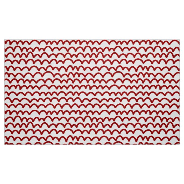 Tela Patrón ondulado: rojo rubí sobre blanco ("Cuarto gordo" (fat quarter))