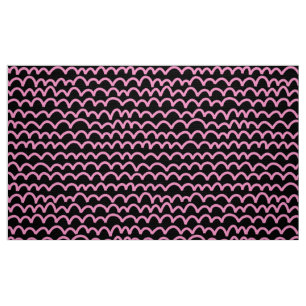 Tela Patrón Ondulado - Rosa sobre Negro