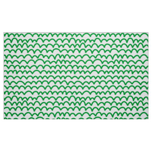 Tela Patrón ondulado - Verde de hierba sobre blanco