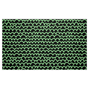 Tela Patrón ondulado - Verde de menta sobre negro