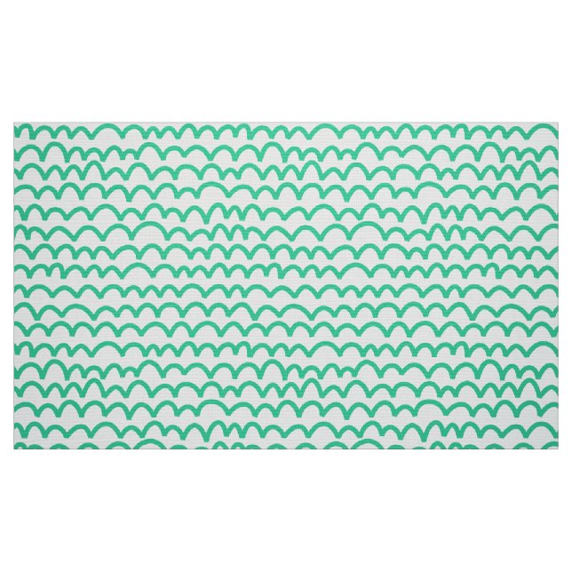 Tela Patrón ondulado - Verde marino sobre blanco ("Cuarto gordo" (fat quarter))