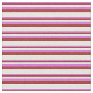 Tela Patrón Orquídea, Marrón y Líneas/Rayas Blancas