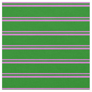 Tela Patrón orquídea y verde de las franjas