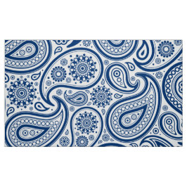 Tela Patrón Paisley azul y blanco