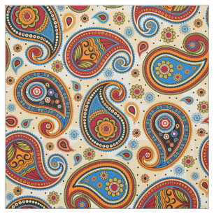 Tela Patrón paisley colorido