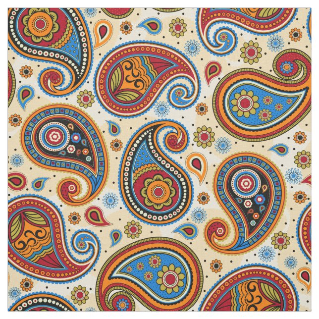 Tela Patrón paisley colorido (Retal)