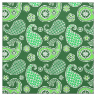 Tela Patrón Paisley, Esmeralda y Verde Jade