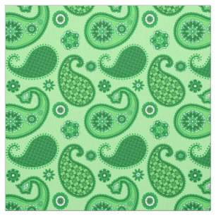 Tela Patrón Paisley, Jade y verde esmeralda