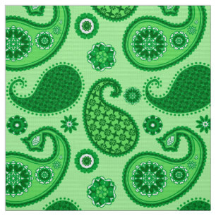 Tela Patrón Paisley, Jade y verde esmeralda