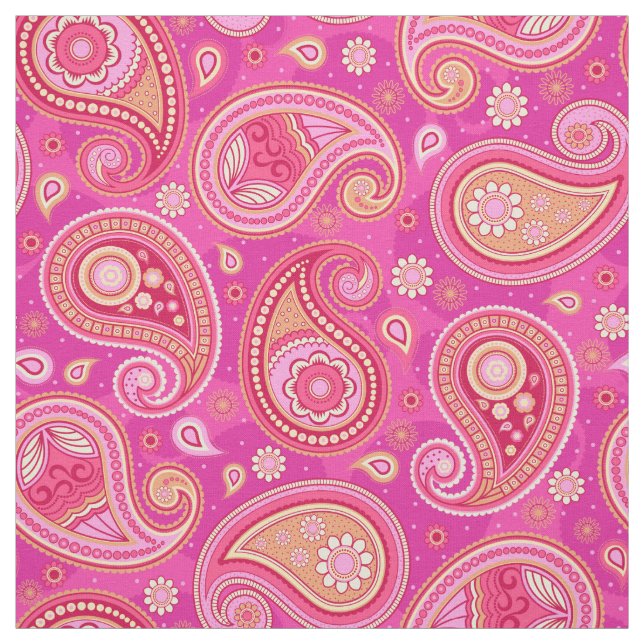 Tela Patrón paisley lindo giratorio rosa (Retal)
