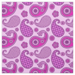 Tela Patrón paisley, orquídea y ametismo púrpura