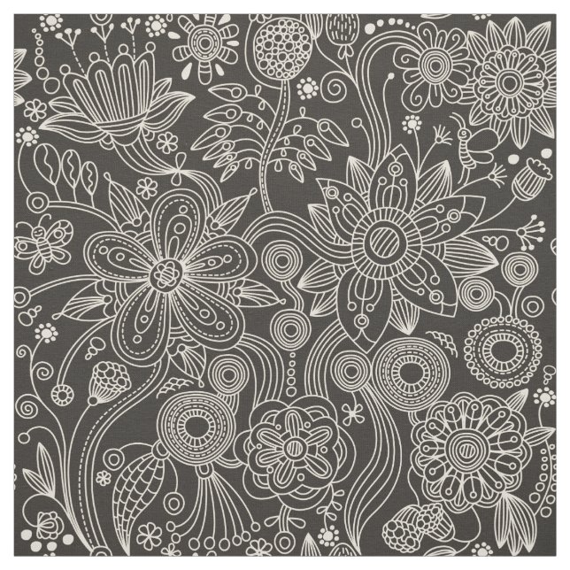 Tela Patrón Paisley, paisley persa, negro y blanco (Retal)