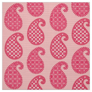 Tela Patrón paisley, tonos rosa coral