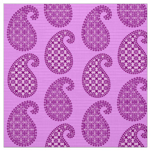 Tela Patrón paisley, violeta y orquídea