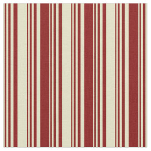 Tela Patrón Pale Goldenrod y Maroon Stried/Lined
