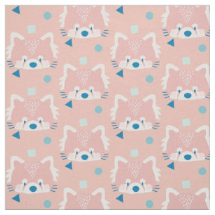 Tela Patrón Panda Rojo Moderno Rosa