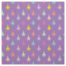 Tela Patrón Pastel F-15 Eagle Fighter Jet en morado