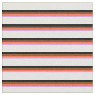 Tela Patrón Pluma, Rojo, Marrón, Negro y Blanco