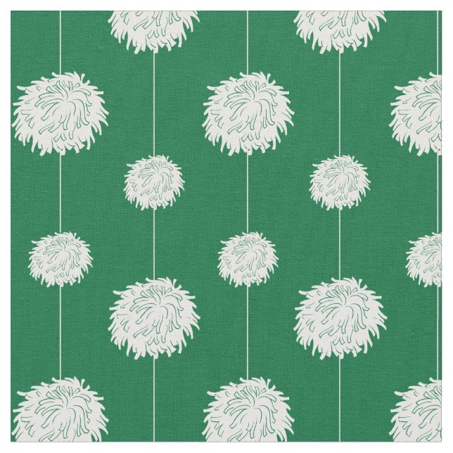 Tela Patrón Pom Pom de animadores verdes (De cerca)